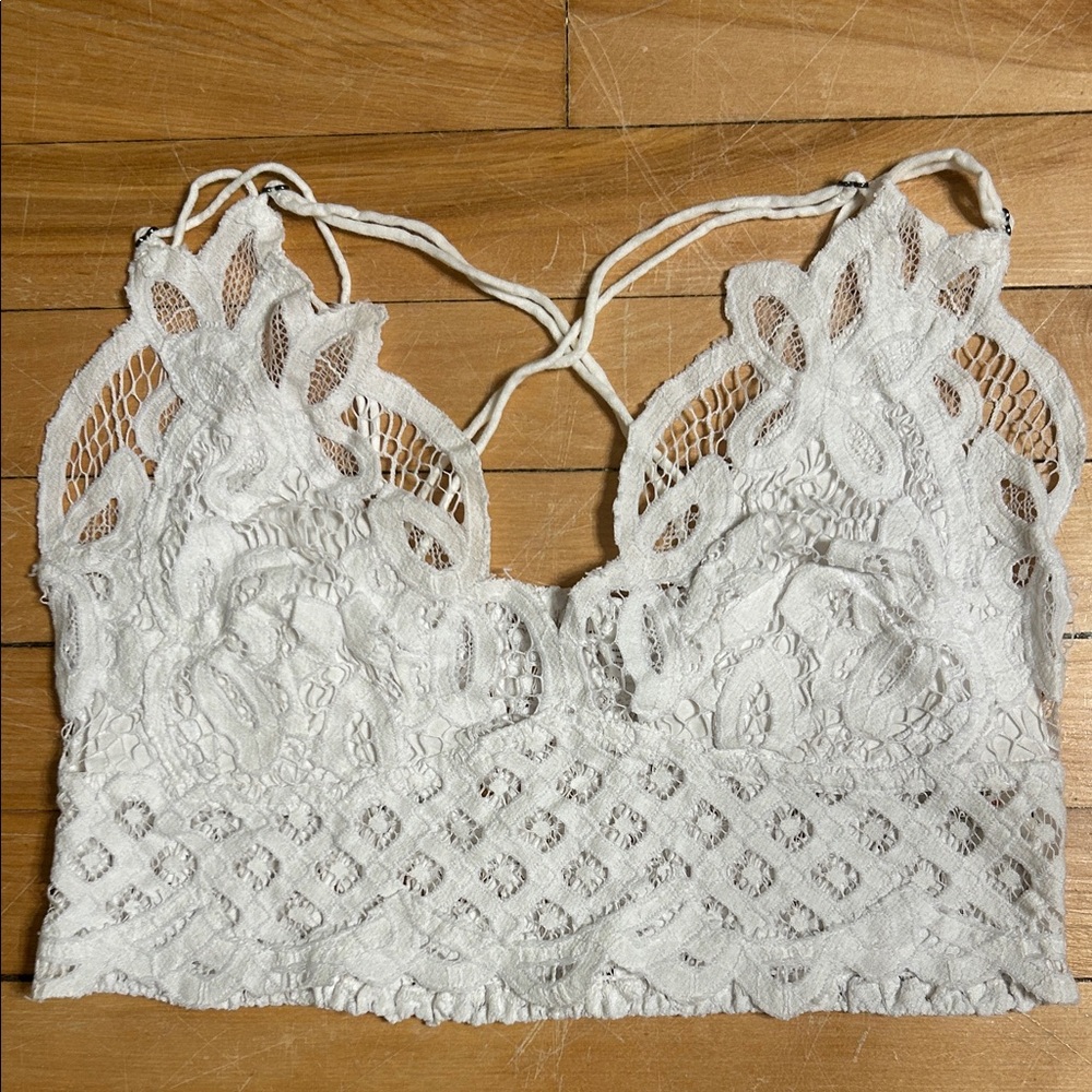 Free People Adella White Lace Bralette